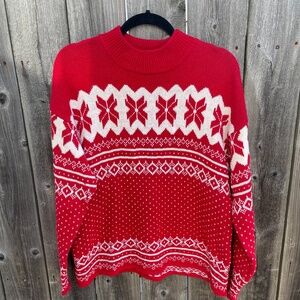 Vintage Red Fair Isle Sweater